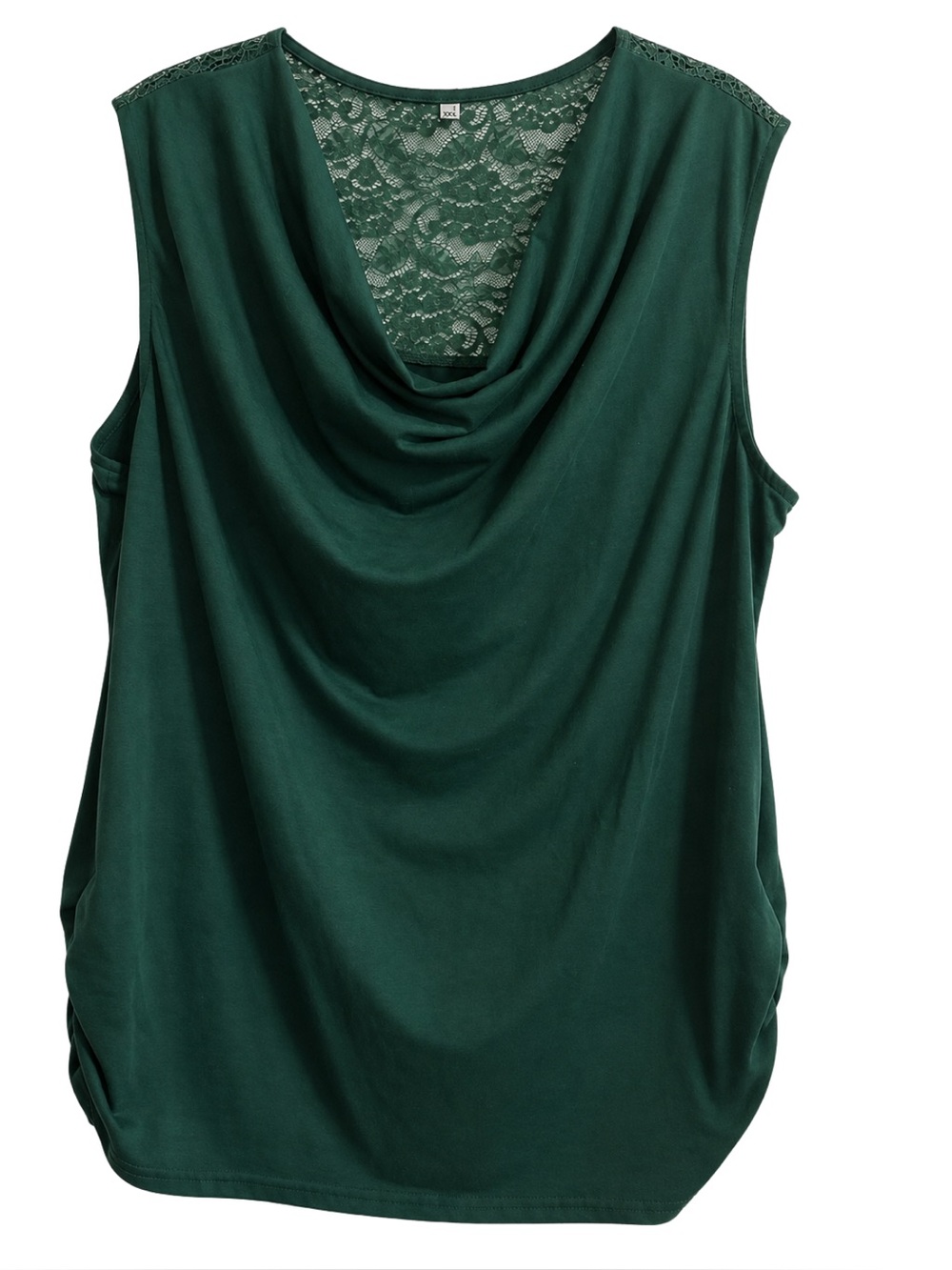 Agoo Green Lace Back Cowl Neck Sleeveless Top XXL NWOT